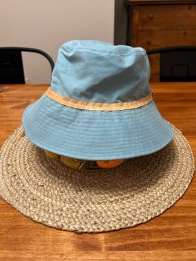 Coach Bucket Hat with Leather Trim